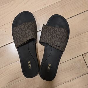 Michael Kors Brown Slide Sandals